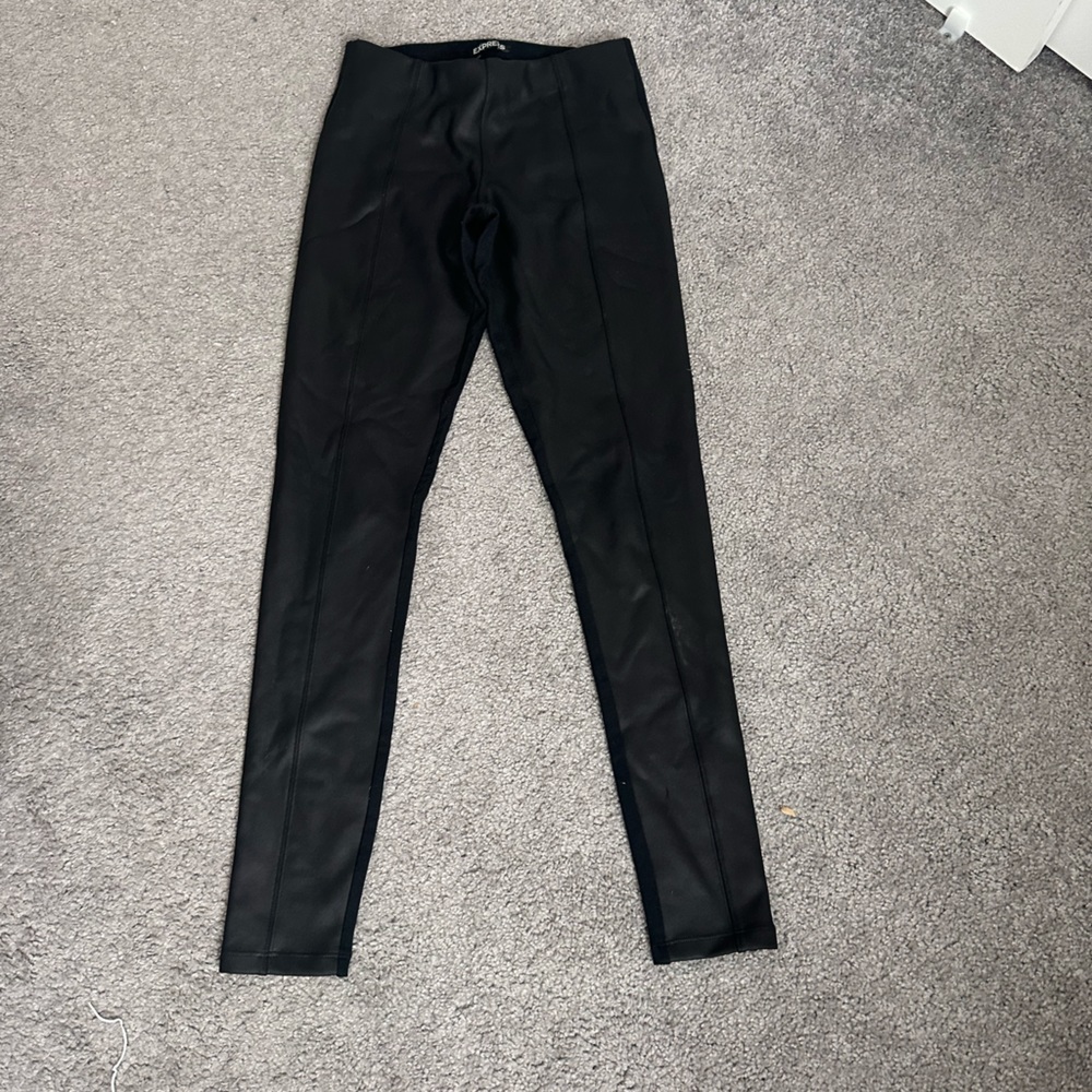 Black pleather leggings